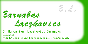 barnabas laczkovics business card