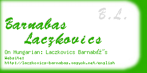 barnabas laczkovics business card